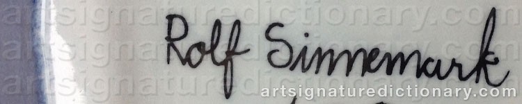 Authentic signature by Rolf SINNEMARK on  artwork