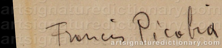 Authentic signature by Francis PICABIA on artwork