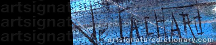 Authentic signature by Regis BOUVIER DE CACHARD on  artwork