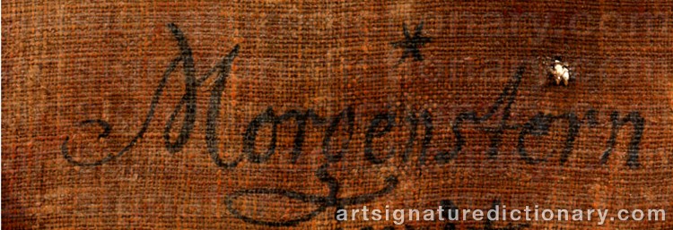 Authentic signature by Johann Christoph MORGENSTERN on  artwork