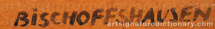 Authentic signature by Hans BISCHOFFSHAUSEN on  artwork