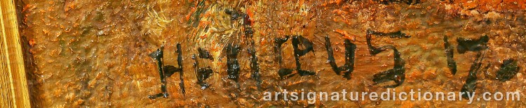 Authentic signature by John HEDAEUS on Painting/Watercolour artwork