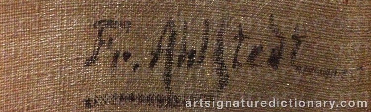 Authentic signature by Fredrik AHLSTEDT on Painting/Watercolour artwork