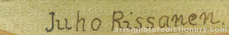 Authentic signature by Juho RISSANEN on artwork