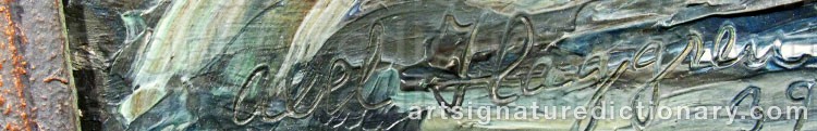 Authentic signature by Axel HAGGREN on  artwork