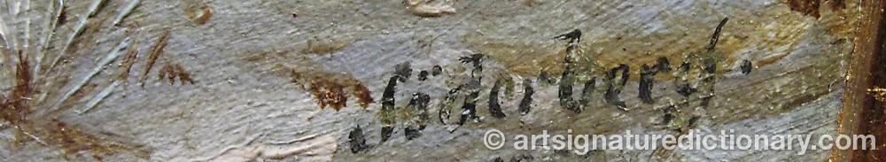 Authentic signature by Gustaf SÖDERBERG on artwork