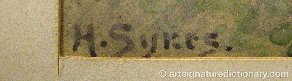 Authentic signature by Henry SYKES on  artwork