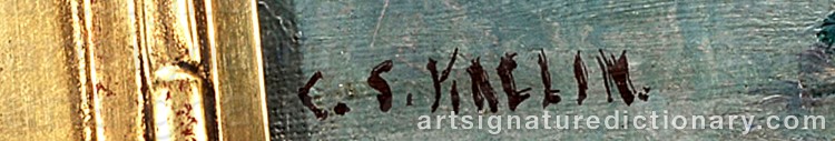 Authentic signature by Charles Salis KAELIN on Painting/Watercolour artwork