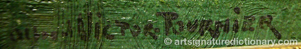 Authentic signature by Alfred Victor FOURNIER on  artwork