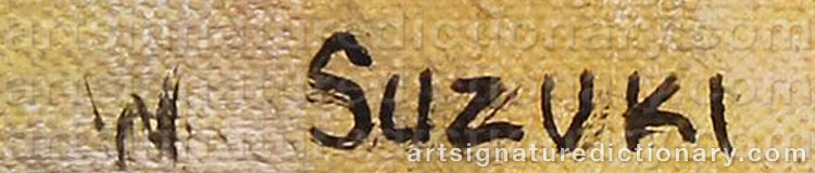 Authentic signature by Willie SUZUKI on Painting/Watercolour artwork