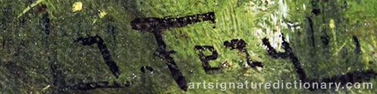 Authentic signature by John FERY on Painting/Watercolour artwork