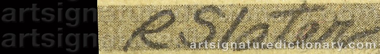 Authentic signature by Roderick SLATER on  artwork