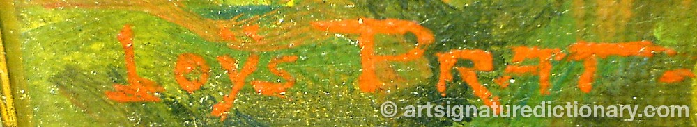 Authentic signature by Loys Joseph PRAT on  artwork