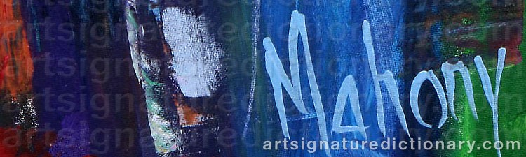 Authentic signature by Eva MAHONY on  artwork