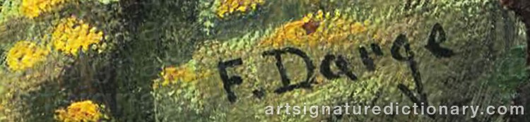 Authentic signature by Fred DARGE on Painting/Watercolour artwork