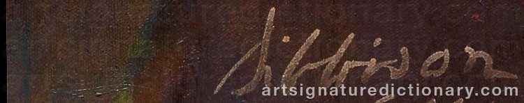 Authentic signature by Robert SIBBISON on  artwork