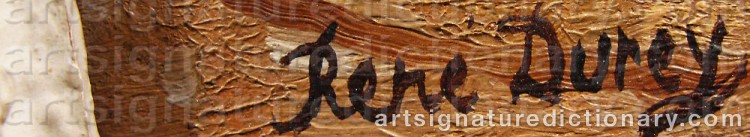 Authentic signature by René DUREY on  artwork