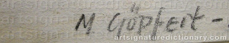Authentic signature by Mona GÖPFERT on artwork