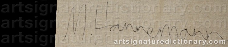 Authentic signature by Mette HANNEMANN on artwork