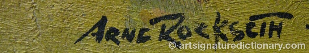 Authentic signature by Arne ROCKSETH on artwork