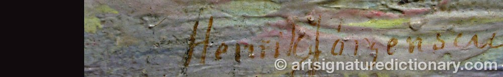 Authentic signature by Henrik JÖRGENSEN on  artwork