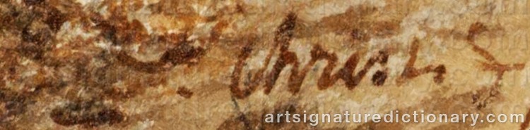 Authentic signature by Johannes Franciscus CHRIST on artwork