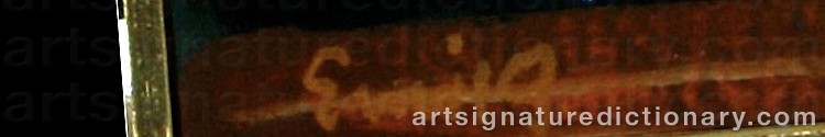 Authentic signature by Emil GREGERSEN on artwork