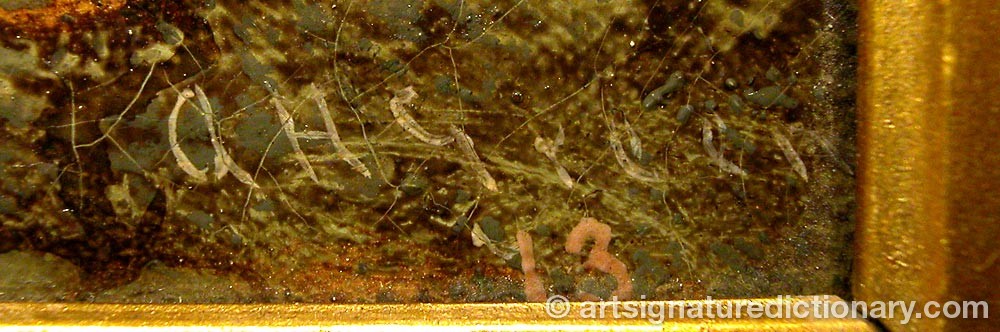 Authentic signature by Alfred H. GREEN on Painting/Watercolour artwork