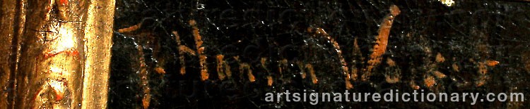 Authentic signature by John Hanson WALKER on artwork