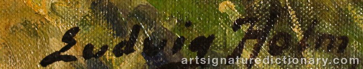 Authentic signature by Ludvig HOLM on  artwork