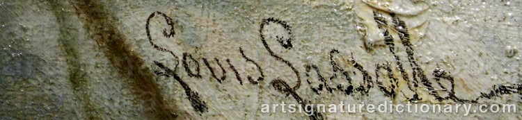 Authentic signature by Louis LASSALLE on  artwork