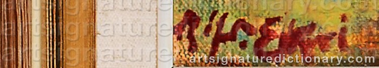 Authentic signature by Alfred EIKRI on artwork
