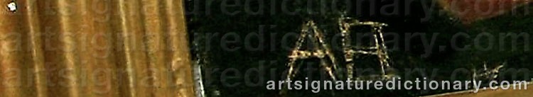 Authentic signature by Axel BENTZEN on Painting/Watercolour artwork