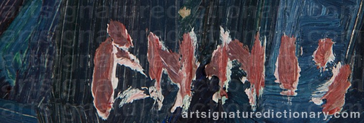 Authentic signature by George Pearse ENNIS on Painting/Watercolour artwork