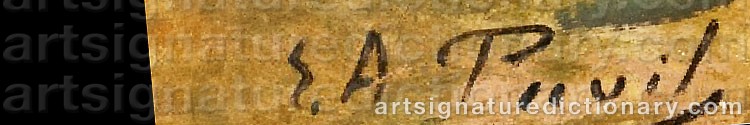 Authentic signature by Elie Anatole PAVIL on  artwork