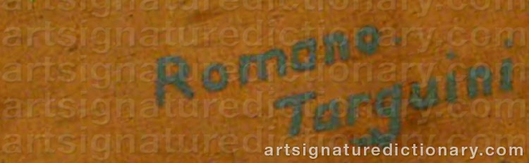 Authentic signature by Romano TARQUINI on  artwork