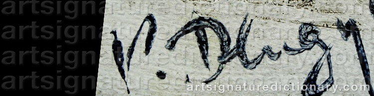 Authentic signature by Vitaly DLUGY on  artwork