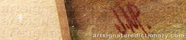Authentic signature by J.MP. on  artwork