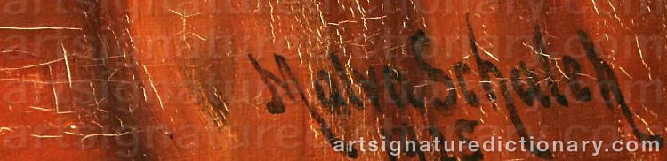 Authentic signature by Malva SCHALEK on  artwork