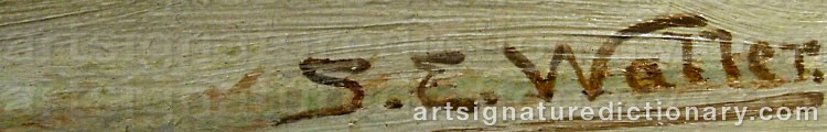 Authentic signature by Samuel Edmund WALLER on  artwork