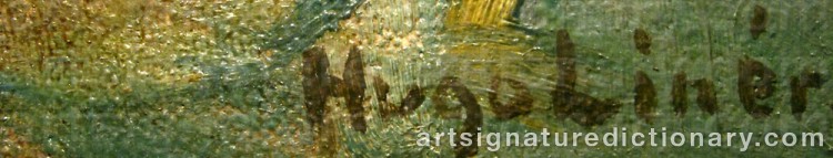 Authentic signature by Hugo LINÉR on  artwork