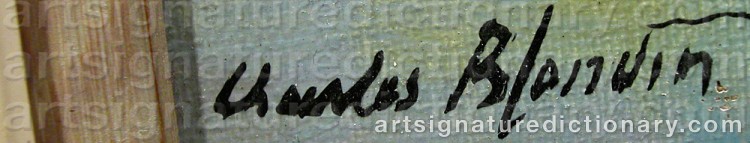 Authentic signature by Charles BLONDIN on Painting/Watercolour artwork