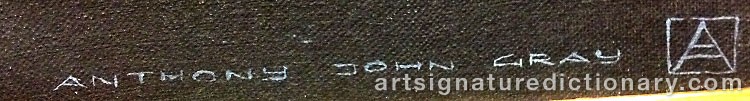 Authentic signature by Anthony John GRAY on  artwork