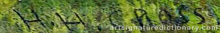 Authentic signature by Henry Herman CROSS on  artwork