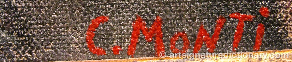 Authentic signature by Cecare MONTI on  artwork