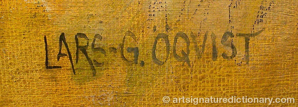 Authentic signature by Lars-G. ÖQVIST on artwork