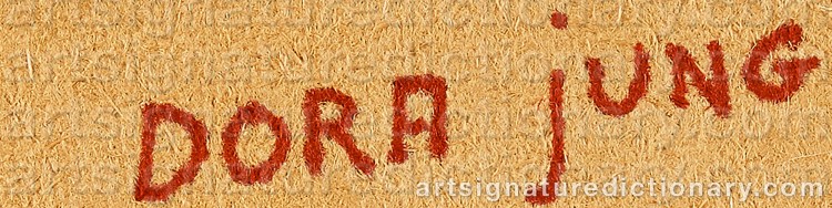 Authentic signature by Dora JUNG on Other artwork