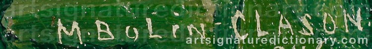 Signature by Märtha BOLIN-CLASON