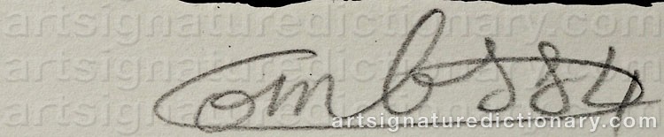 Authentic signature by Robert COMBAS on artwork