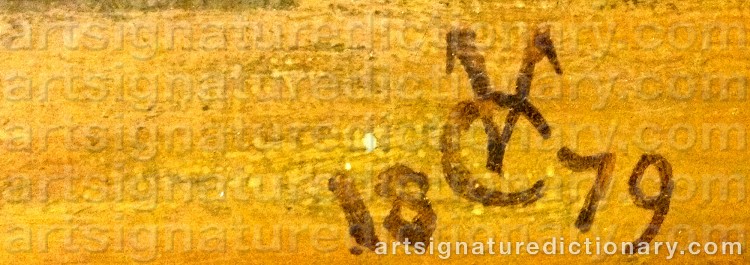 Authentic signature by George Vicat COLE on  artwork